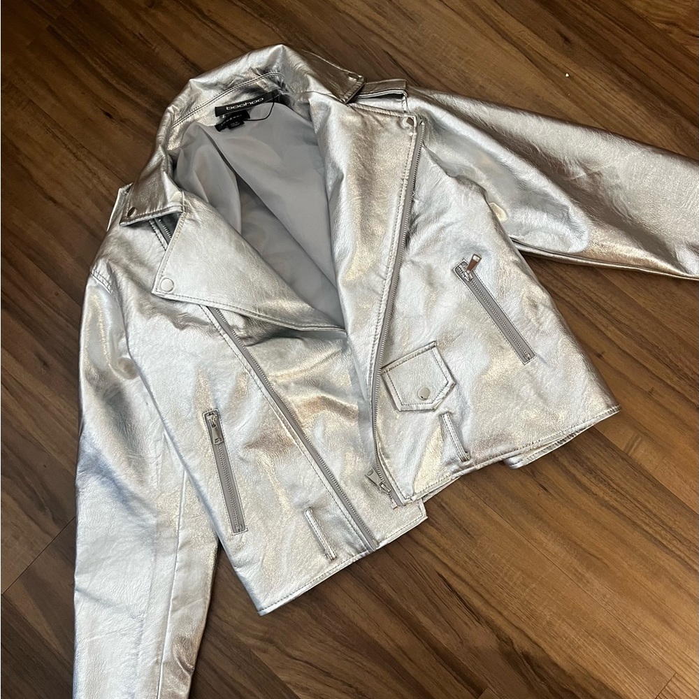 NWOT Boohoo Silver Jacket